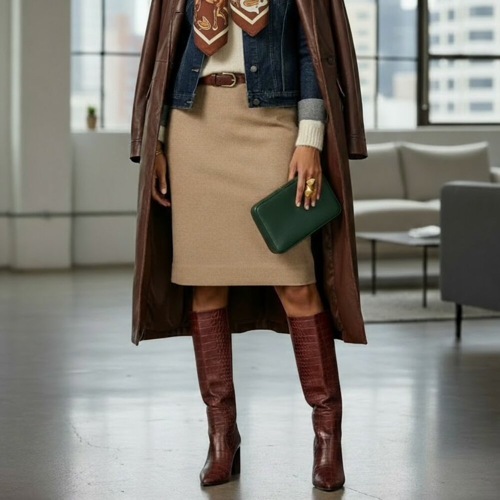 J. Crew Camel Tan No. 2 Fitted Pencil Skirt